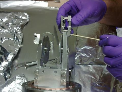 A sample transfer stage pre anodization.